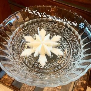 Floating White Glitter Snowflake Organic Soy Wax Candle with Cotton Wick $5 per